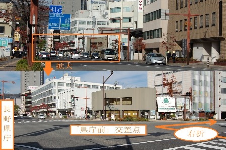 長野県庁前交差点