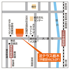 法テラス栃木の地図画像