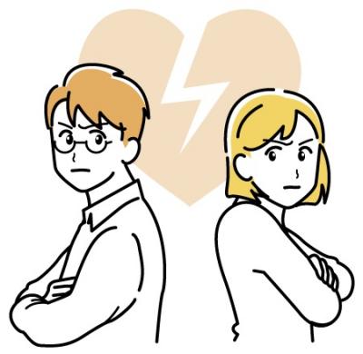 離婚する男女のイラスト