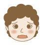 困っている女性の顔の画像
