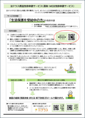 QRコードが記載された償還免除申請サービスに関する案内チラシの画像