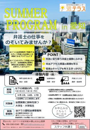 サマープログラムin愛知チラシ